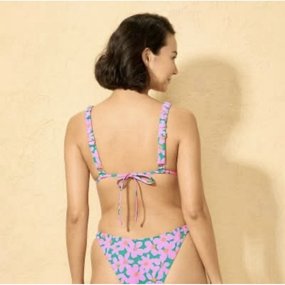 Juniors Wild Fable Bikini Top Green Floral Print Size XS - Picture 6 of 6
